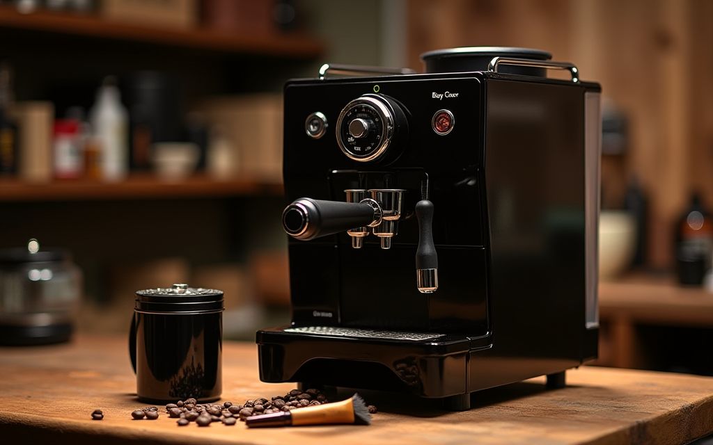 Kaffeevollautomat mit ausgebauter Brühgruppe auf der Werkbank